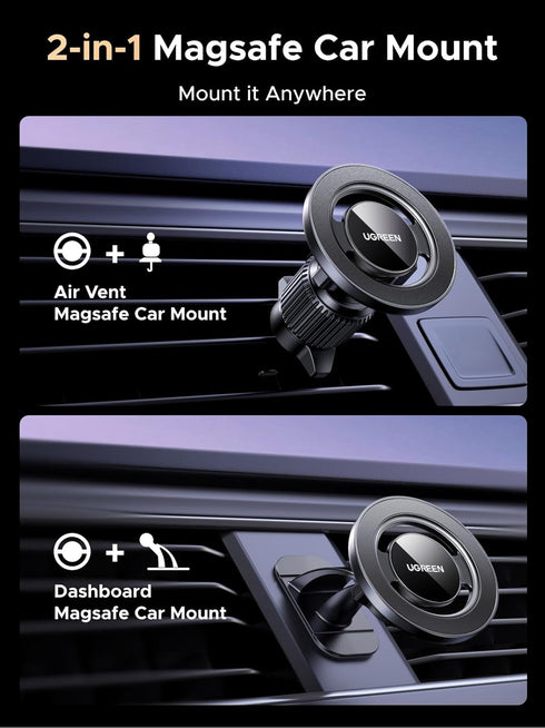 UGREEN 17 16 15 14 13 12 Car Phone Mount for Magsafe Magnetic Phone Holder Car Air Vent Dashboard Car Accessories
