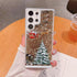 Glitter Christmas Case for Samsung Galaxy A14 5G, Cute Christmas Tree Liquid Flowing Bling Sparkle Case, Gold