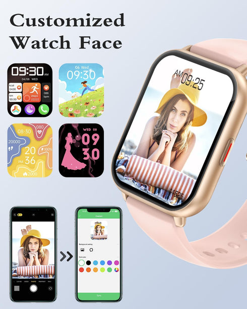 RUIMEN Smart Watches for Men Women, 1.8" Smartwatch for iOS/Android Phones, Fitness Tracker with Heart Rate/Sleep
