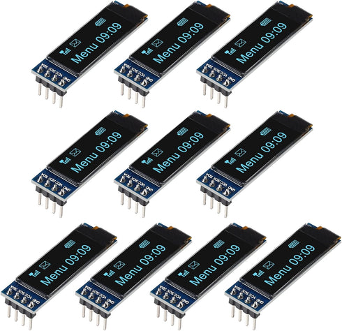 DWEII 10 Pieces I2C Display Module 0.91 Inch I2C OLED Display Module I2C