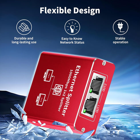 Goalake 1 2 1000Mbps, RJ45 Cat5/5e/6/7/8 802.3 Ethernet Splitter to High Speed Gigabit Ethernet Splitter, LAN Splitter