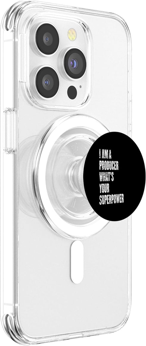 Fun Producers apparel I am a Producer what's your superpower PopSockets PopGrip for MagSafe
