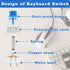 Deftomo 50 3-Pin Pcs Blue Keyboard Switches, Clicky Tactile Mechanical Keyboard Switches, Complete DIY Replacement Kit