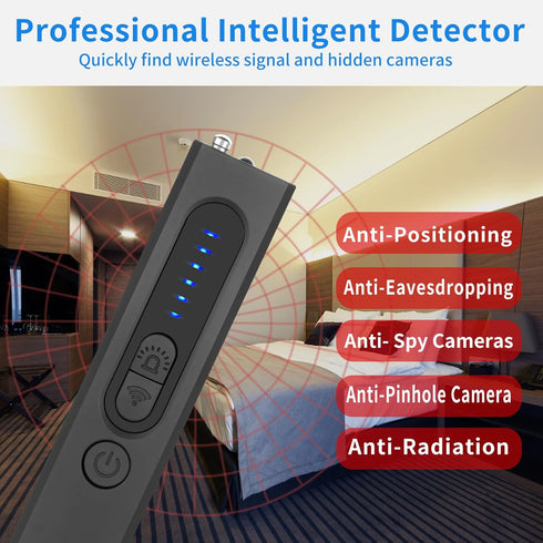 Hidden Camera Detectors, Portable Spy Camera Detector, RF Detector, Hidden Bug and Camera Detector for Travel and Hotel