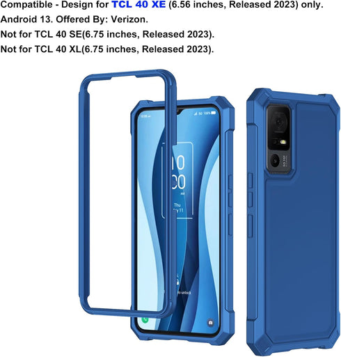 Ailiber TCL 40 XE Phone Case with Screen Protector, 2 Layer Structure Protection, Blue
