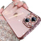 Luxury Pink Clear Glitter Case for iPhone 15 Plus 6.7", Bling Diamond Rhinestone, Soft TPU Bumper, Camera Protector.