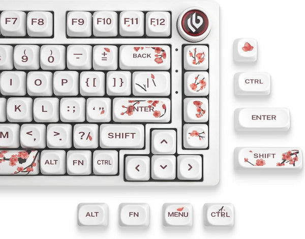 XVX MOA Blossom PBT Keycaps Set, Custom Dye-Sublimated for 75% Mechanical Keyboards, Cherry MX Compatible