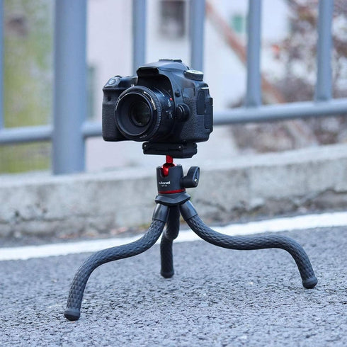 ULANZI Camera Tripod, Mini Flexible Stand with Hidden Phone Holder, 1/4'' Screw for Universal Cameras