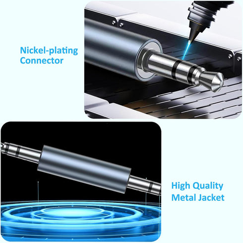 3.5mm Male to Male Audio Adapter, 3.5mm Stereo Male Coupler Connector, Compatible with Car AUX Audio, Laptop, MP3, TV