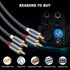 Goalfish 10M/32FT RCA Cable, 2RCA Male to Male Stereo Audio Cables, Hi-Fi Sound, Shielded, Grey for Home Theater