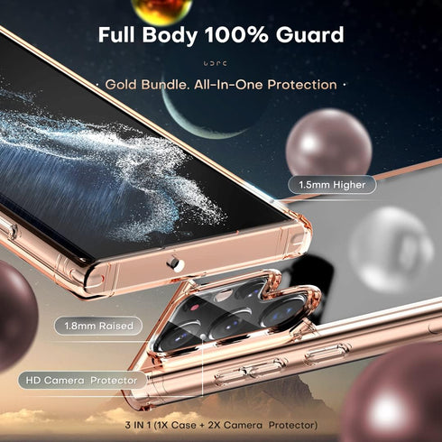 TOCOL Translucent Matte Hard Back Case for Samsung Galaxy S22 Ultra, Military Grade Shockproof, Slim Fit (Rose Gold)