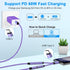 USB C to 3.5mm Audio Headphone & Android Phone Charger Adapter, 2-in-1 Type C to Aux Earphone Jack Dongle Cable & 60W Fast Charging for Samsung Galaxy A54 A14 A34 S24 S23 Ultra S22 S21 fe S20 A13 A53