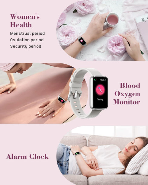Smart Watches for Women - Compatible with iPhone and Android Phones, LYNN2 Fitness Tracker Watch with Heart Rate Monitor