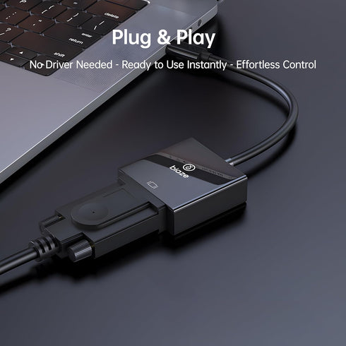biaze 1080p@60Hz USB C to VGA Adapter, PlugandPlay Type C to VGA Converter for Phone, Laptops & PC Video Output