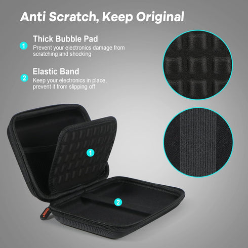 GLCON Shockproof Hard Shell Carrying Case for GPS, External Hard Drive, Power Bank, Charger, Cable, Heart Monitor, Cell