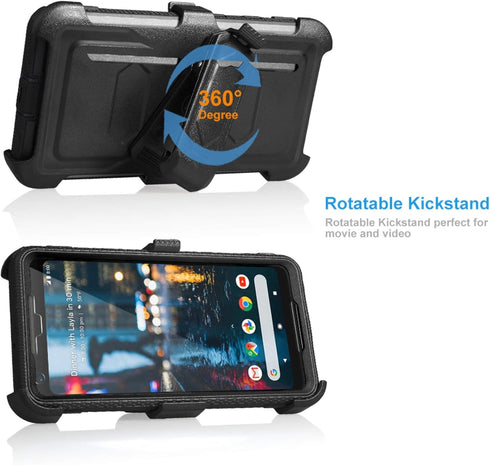 A10E Case for Samsung Galaxy A10E, Full Body Armor Rugged Holster Defender Case with 360 Swivel Belt Clip