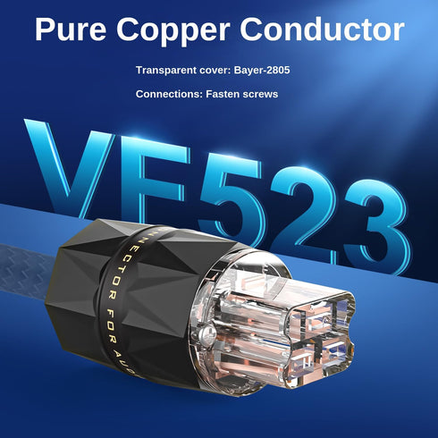Viborg VF523 HiFi Power Connector IEC C19 - Pure Copper 20A Female High End Power Plug for 8MM Audiophile Cable
