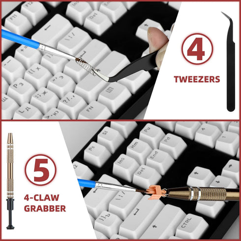 YIMAGUJRX RUNJRX Keyboard Switch Lube Kit with 6Pcs Tools: Switch Opener, Puller, Keycap Puller, Lube Brush, Tweezer