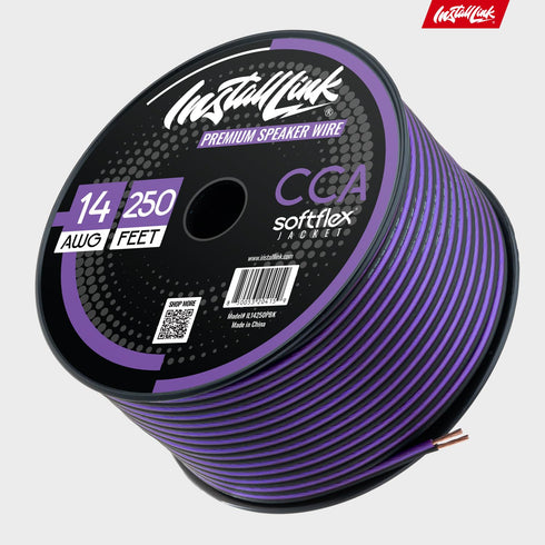 Install Link 14 AWG Gauge Speaker Wire Cable (250 Feet) for Stereo, Car or Home Theater, CCA