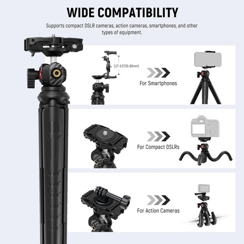 NEEWER Tripod for iPhone with Remote, Mini Flexible Phone Tripod Stand, Vlog Selfie Stick, TP35