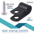 Glarks 60Pcs 1/4 Inch Black Nylon Screw Mounting R-Type Cable Clip Kit with Screws for Wire and Cable