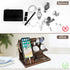 Phone Organizer Birthday Gifts for Men, Wood Docking Station, Nightstand Organizer for Desk, Brown