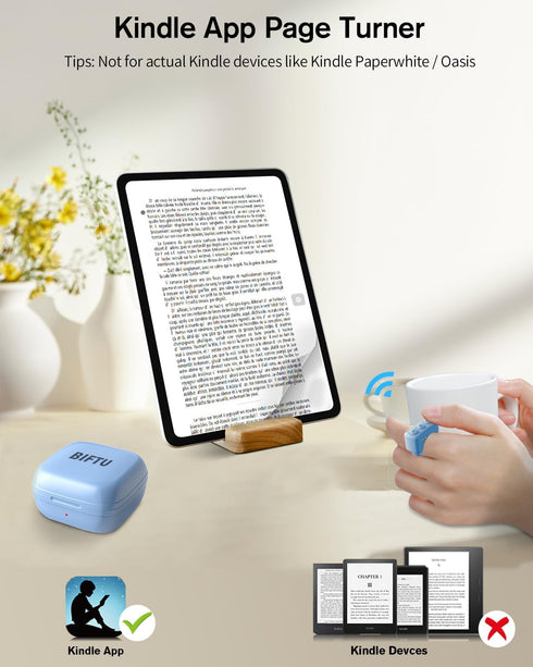 Remote Control for TikTok, Bluetooth Scrolling Ring, Wireless Camera Remote Shutter for iPhone, iPad, Android - Blue
