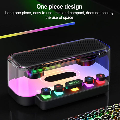 Serounder IPX5 Bluetooth Speaker, Portable Speaker with Stereo Sound, RGB Lights, Mechanical Buttons, Water Resistant