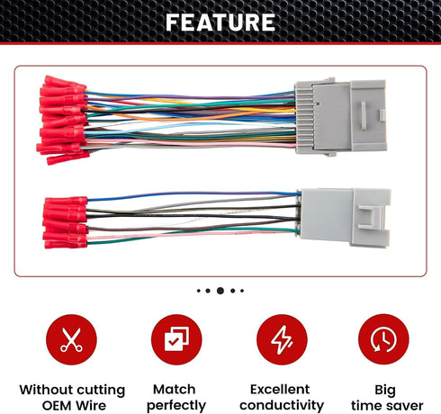 1998-2002 2002 996 RED WOLF Factory Amplifier Bypass Wiring Harness for GMC Yukon Chevy Suburban, for Porsche w/Wire
