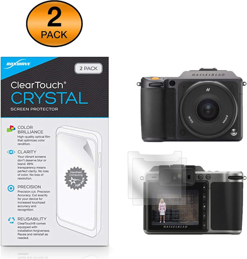 BoxWave Screen Protector for Hasselblad X1D-50c, ClearTouch Crystal (2-Pack), HD Film Skin