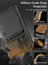 Vihibii Wallet Case for iPhone 15 Pro Max, Black with Card Holder (4 Cards), Slide Camera Cover & Kickstand, Military