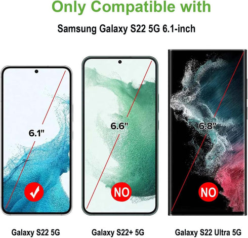 3 Pack Anti Blue Light Tempered Glass Screen Protector for Samsung Galaxy S22, Eye Protection Tempered Glass Film, 9H