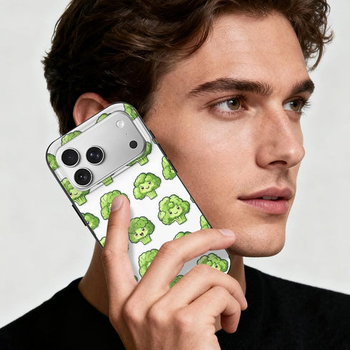 DXITROMI 17 6.3 Inch 17 Compatible with iPhone Pro Case Thin - TPU Cute Broccoli Green Print Pattern Cover Compatible