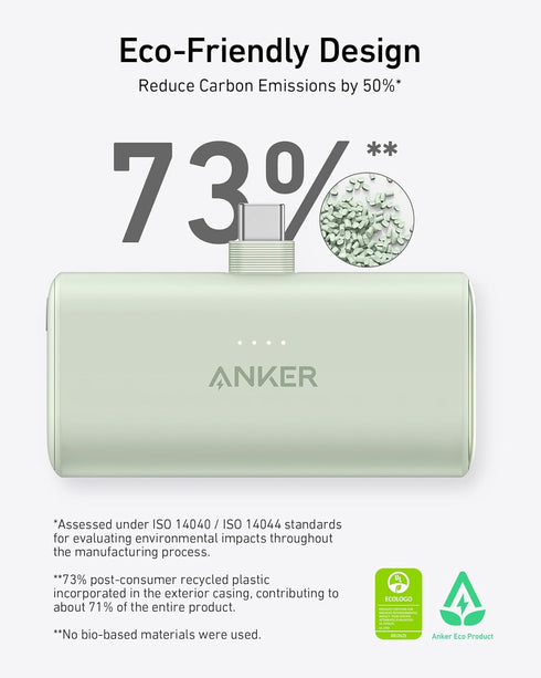 Anker iPhone 16 Portable Charger, Nano Power Bank with Built-in USB C Connector, 5,000mAh, 22.5W for iPhone 16/15 Series