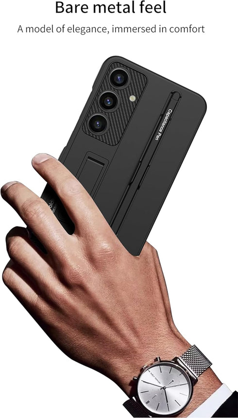 Samsung Galaxy S24 Plus Case with Pen and Adjustable Kickstand, Anti-Shock, Slim Texture Case, Supports Wireless