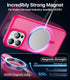 Strong Magnetic iPhone 15 Pro Max Case, Compatible with MagSafe, Military-Grade Drop Tested, Shockproof Cover, Hotpink
