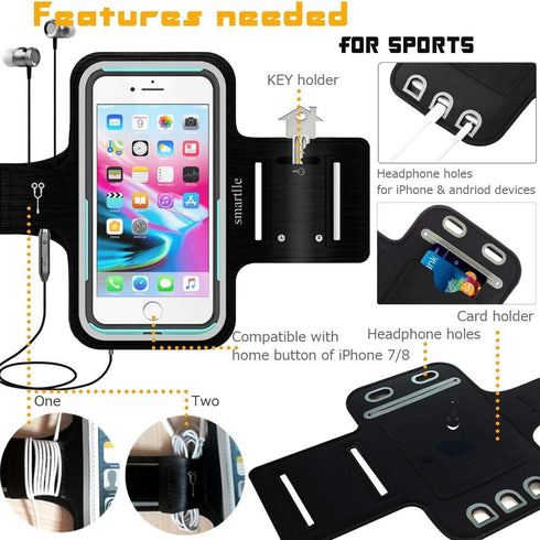 Arm Phone Holder for Running, Armband Cellphone for iPhone 15 14 13 12 11 Pro Max/XR/8 7 6s Plus