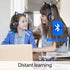 Wireless Cat Ear LED Light Up Bluetooth Headphones, Foldable Over Ear with Microphone for Learning