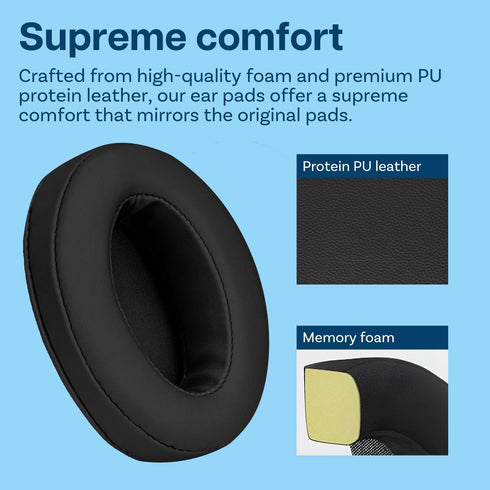 Ear Pads Replacement for ATH M50X M40X M30X, Turtle Beach Recon 50, Stealth 600 700, Razor Blackshark V2 X, Black