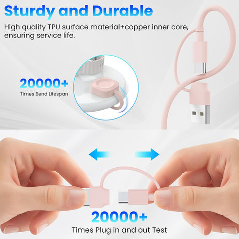 6in1 Multi Charging Cable 10FT, Magnetic Charger for Apple Watch Ultra/SE/9/8/7/6/5/4/3/2/1, iPhone 15/14/13/12
