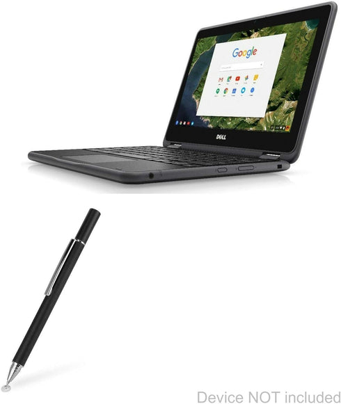 BoxWave Stylus Pen for Dell Chromebook 3189 Education 2-in-1 - Super Precise FineTouch Capacitive Stylus - Jet Black