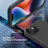 Annymall Black Case for iPhone 14 with 2 Screen Protectors, Heavy Duty Shockproof Rugged 3-Layer Cover