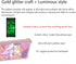 jioeuinly Maxwest Nitro 55a Case Cover with Tempered Glass Screen Protector, Gold Glitter + Luminous, Hard PC + Soft