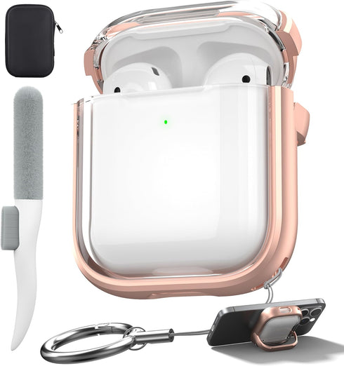 Valkit Clear Case Cover for AirPods 2nd Generation with Lock & Cleaner Kit, Soft Shockproof Case for AirPods 2nd/1st