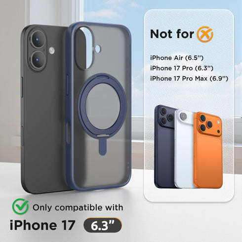 SURPHY 17 (6.3 inch 2025), 360 17, Stand Case for iPhone Case with Screen Protector Compatible with MagSafe, Rotatable