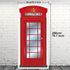 English Phone Booth Door Cover, Large Fabric Red Telephone Box Decor Banner for Photo Backdrop, 78.7 x 35.4 Inch