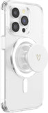 Minimalist Gifts & Designs for Girls Beige White Minimalist Heart PopSockets PopGrip for MagSafe