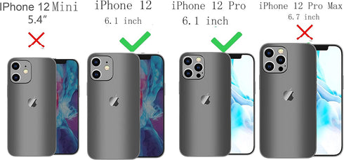 iPhone 12/12 Pro Case with Card Holder, Credit Card Slot Protective Wallet Cover Case - Purple