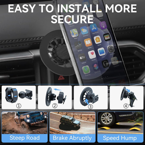 BEHAVE Magnetic Phone Holder for Mazda CX5 2017-2024, 360° Adjustable Car Phone Mount for iPhone and Android