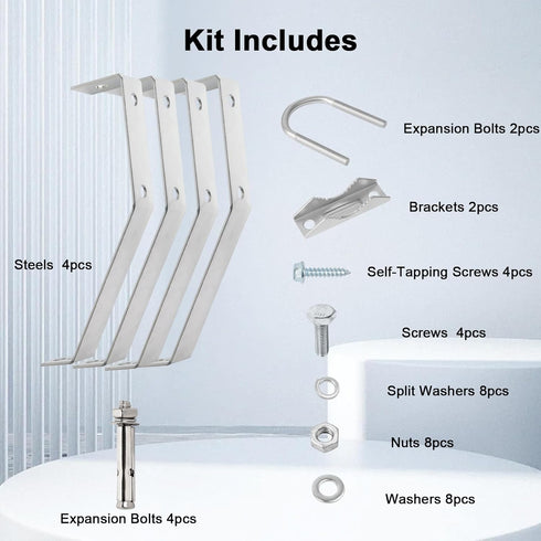 10 Inch (2-Leg 2-Leg) XRDS-RF Antenna Wall Mount Heavy-Duty Stand Off Wall Mast Mount Windproof Mounting Bracket for TV